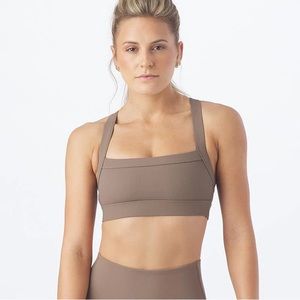 NWT Glyder Mocha Brown Rib Sports Bra